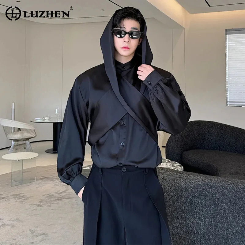 

LUZHEN Multifunctional Stylish Hoodies Design Long Sleeve Shirts Original New Personalized Trendy Versatile Men's Blouses LZ4684