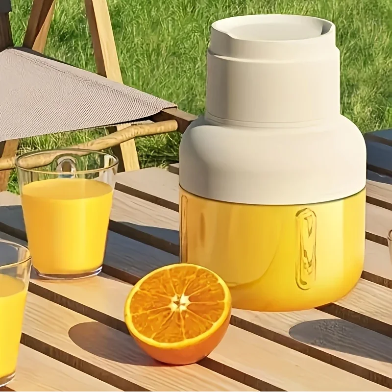 1pc Compact USB charging juicer cup double lid juicer cup large capacity juicer cup multifunctional electric fruit and vegetable