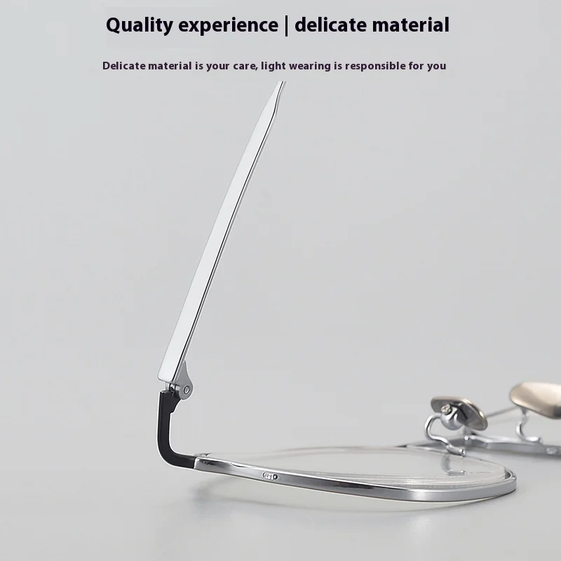 نظارات دائرية صغيرة من التيتانيوم النقي الرجعية مع إطار نظارات طبية متعددة التركيز لقصر النظر ومتعددة التركيز