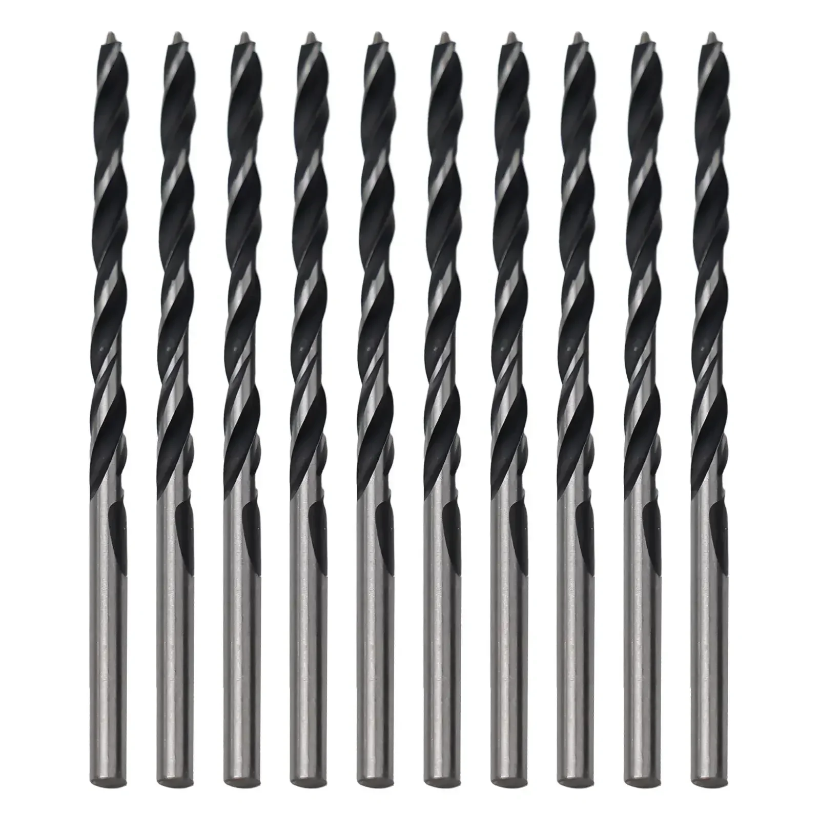 10pcs Woodworking Spiral Drill Bits Kit 3mm Dia High Carbon Steel Wood Drills With Center Point Wood Drill Bit Tool Parts