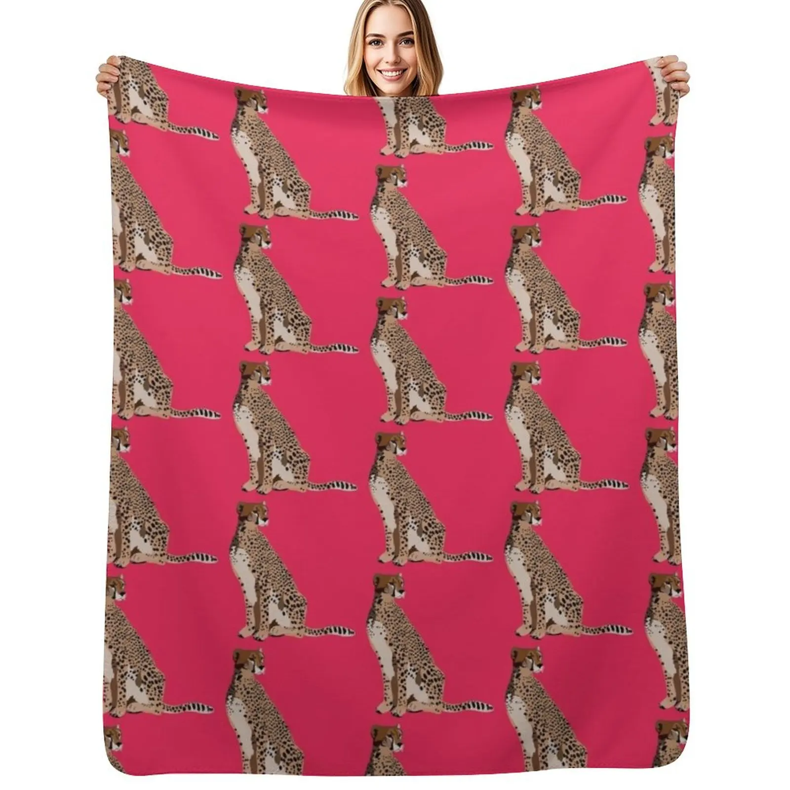 

C is for Cheetah Throw Blanket Warm Napping Blanket for Office Couch Bed