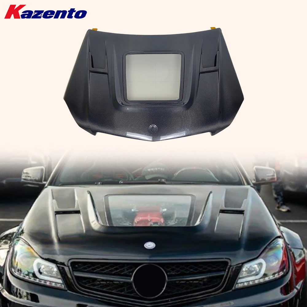For Mercedes Benz W204 Real C63 Facelift 12-15 Carbon IMP Style Front Clear Hood( Ocean freight is favorable, welcome to inqury)