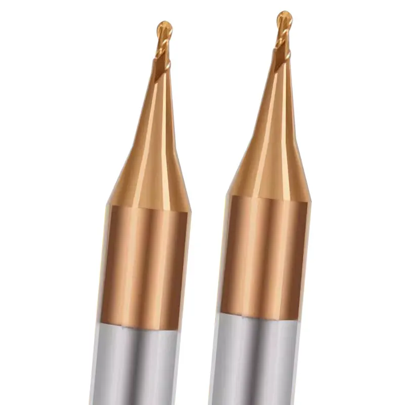 HRC55 Kleindurchmesser-Kugelfräser, Mikro-Vollhartmetall-Fräser, CNC-Wolframstahlwerkzeug R0.1 R0.15 R0.2 R0.25 R0.3