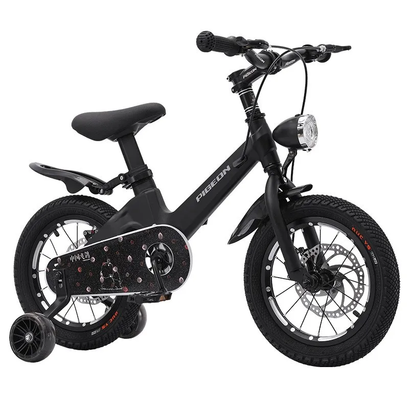 Carbon Steel Kids Bike Girls Boys Bike Magnesium Alloy Stroller Double Disc Brake Kids Bicycle 3-8-10 Years Old 14-16-18 Inches