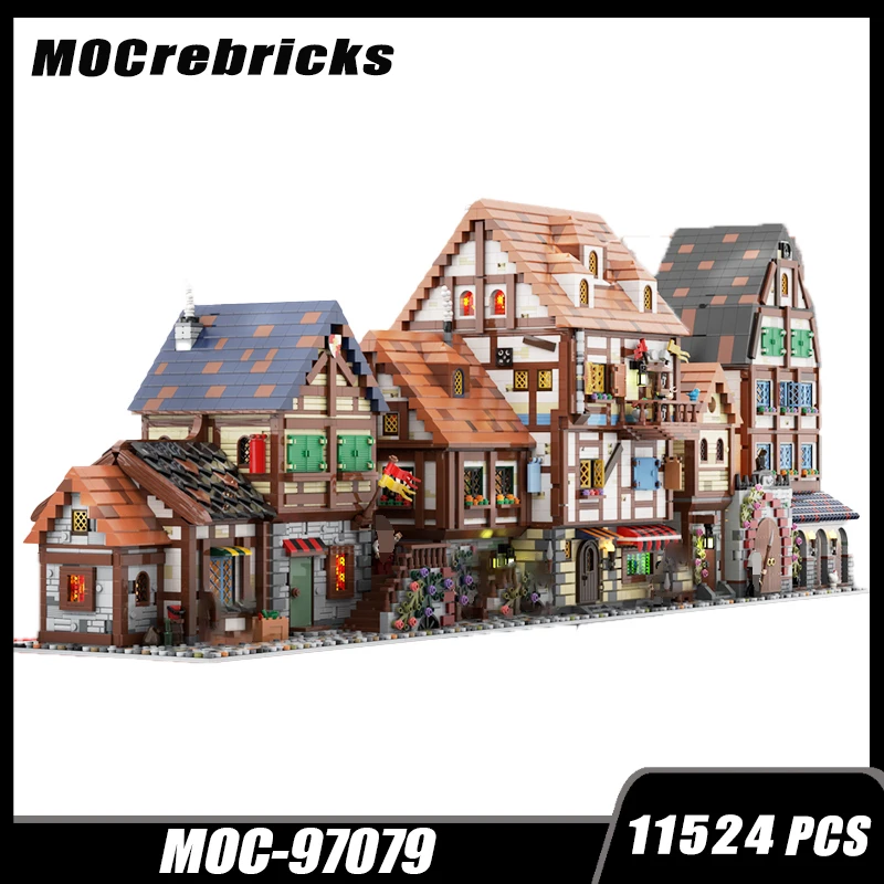 Street View Architecture Series France Medieval MOC-97079 Building Block DIY Model High Difficulty Technology Brick Toys Gifts