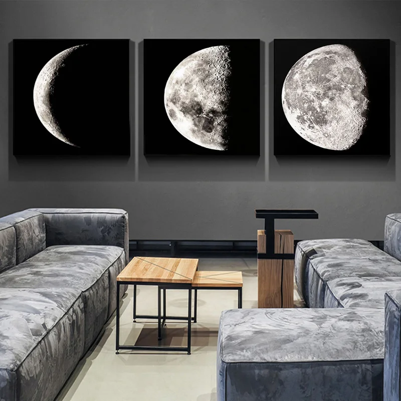 Lunar Eclipse and Moon Phase Posters and Prints Canvas Painting Hang In The Living Room Wall Art Picture Home Decoration