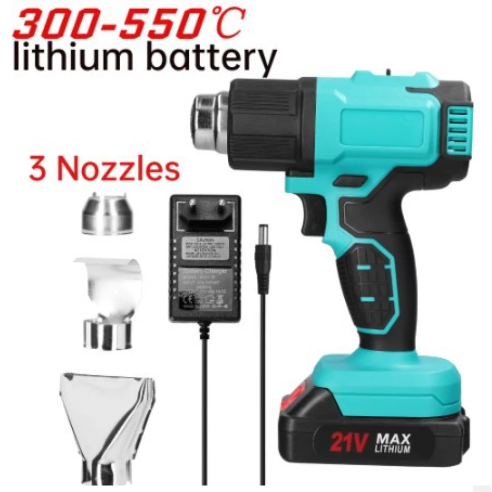 

Cordless Hot Air Gun Industrial Home Handheld Electric Heat Gun for Makita 18V Battery Temperatures Adjustable with 3 Nozzles