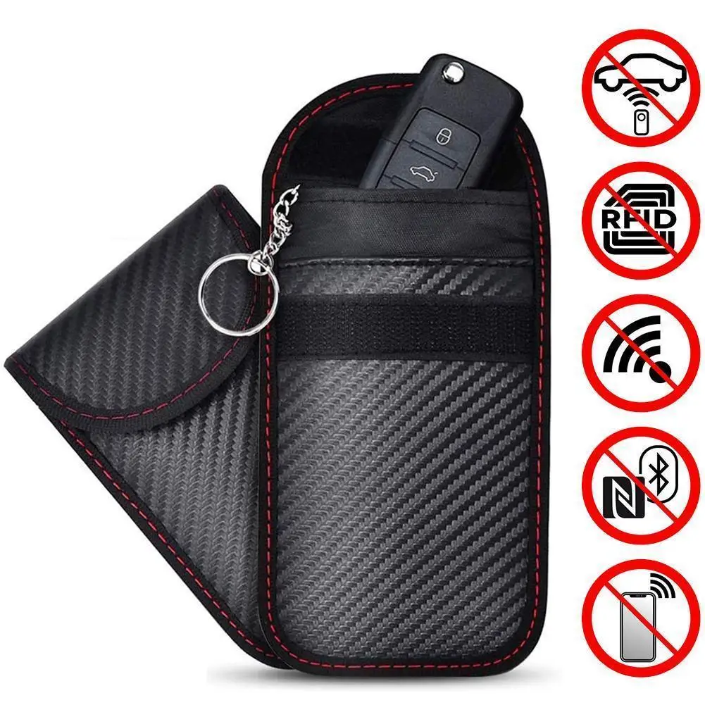 Funda protectora de bloqueo de señal de llave, bloqueador de señal de Protección de Privacidad, bolsa de bloqueo seguro, bolsas antirrobo para llaves de coche, nuevo