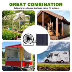 5W  Solar Panel with Portable Cooling Fan Photovoltaic Solar Panel Set for Greenhouse Portable Fan Solar Panel Cooling Fan