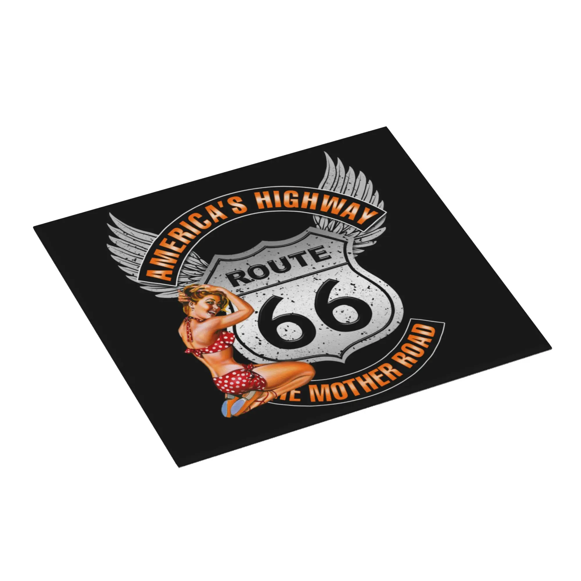 Drying Mat For Kitchen Route 66 Mother Road Sexy PinUp Barware Tableware Oil Proof Reusable  Washable Kitchen Sink Drying Pad