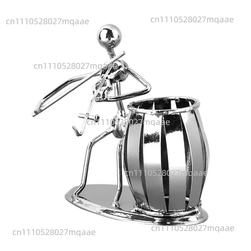 Violin Pen Holder Pencil Container Office Desk ganizer Crafts Decoration Iron Material Lightweight Sturdy Structure Desk
