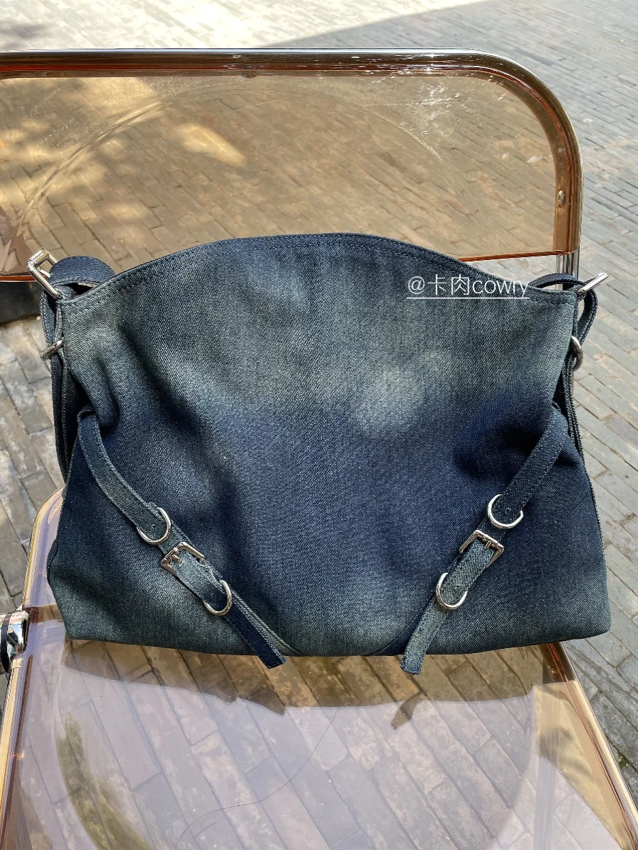 JIAERDI Y2k Grunge Solid Handbags Women 2023 Cool Girls Vintage Denim Handbag Female Harajuku Aesthetic Solid Shoulder Bag Y2k