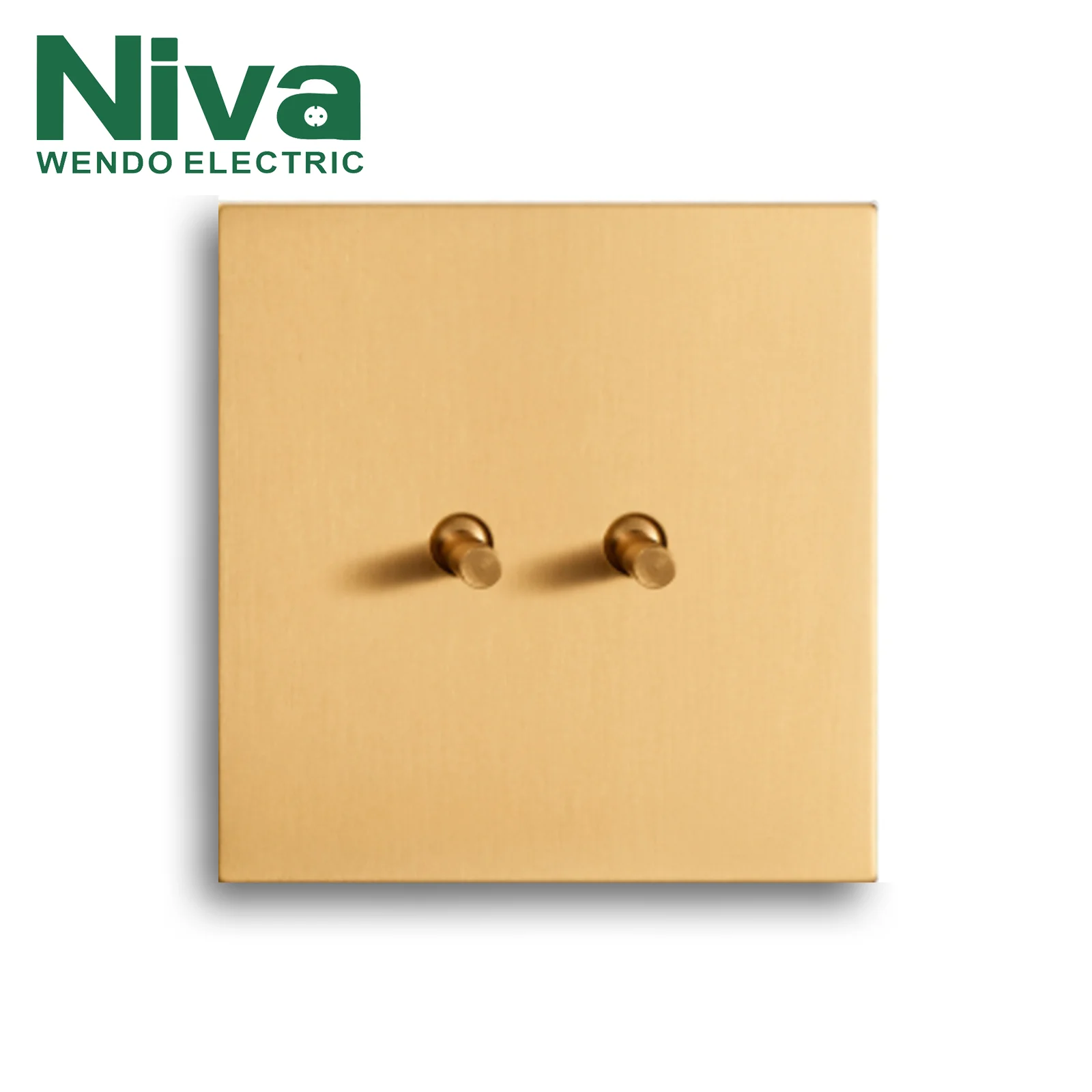 

Niva Toggle wall switches stainless steel panel metal light switch 2 Gang 2 Way Universal home sockets