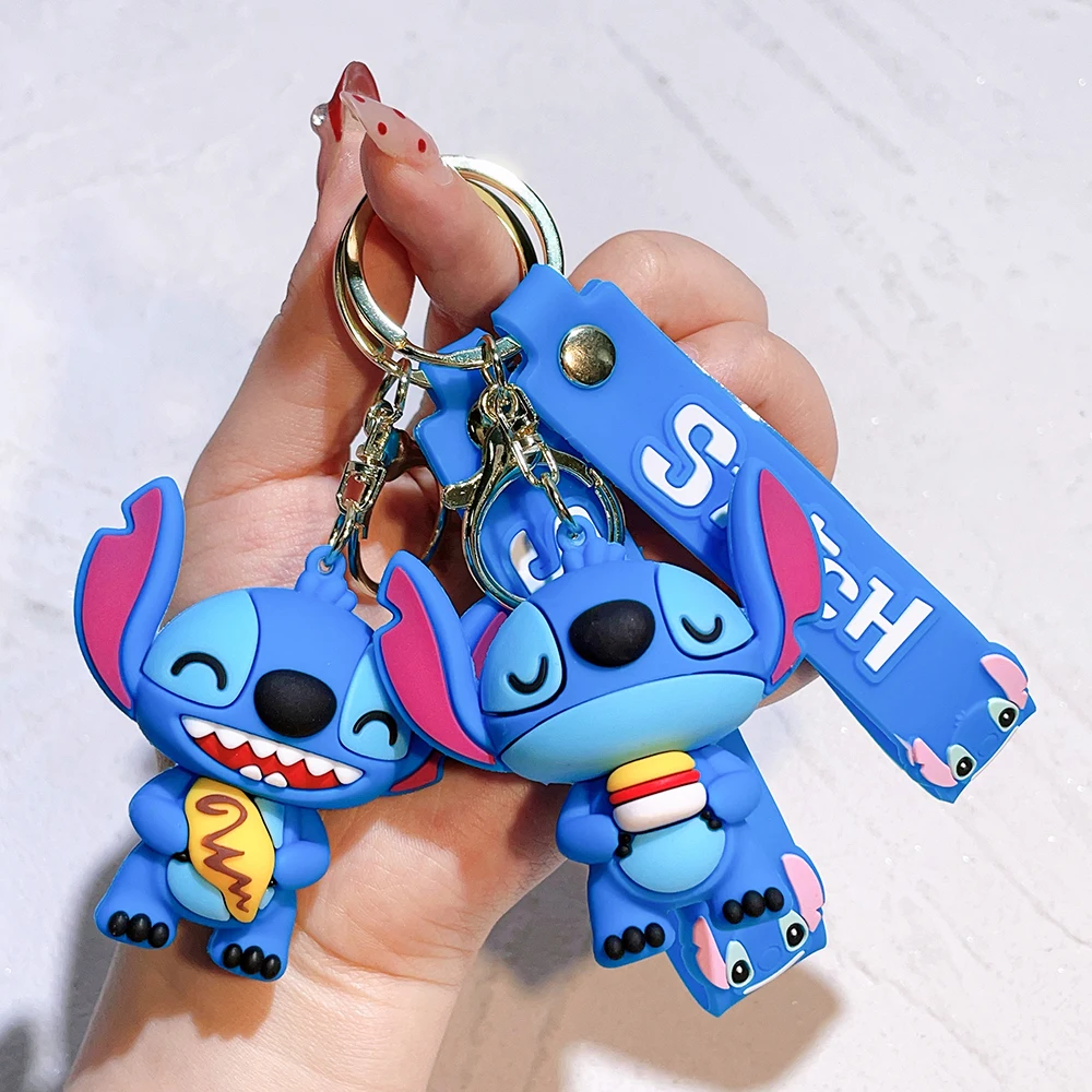 الجملة ديزني أنيمي ليلو وستيتش قلادة سلاسل المفاتيح حامل سيارة مفتاح سلسلة حلقة رئيسية حقيبة الهاتف المحمول معلقة مجوهرات هدايا