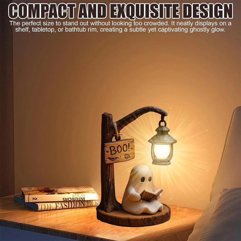 Ghosts Lamp Comfortable Atmosphere Light For Halloween Ghosts Reading Book Reading Book Lamp 12cm