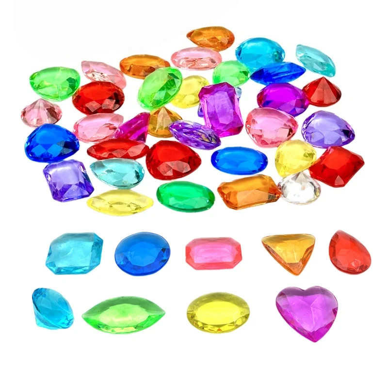 30Pcs Acrylic Crystal Diamond Gemstone Colorful Treasure Chest Jewels Set Birthday Christmas Party Favors Creative Novelty Gifts