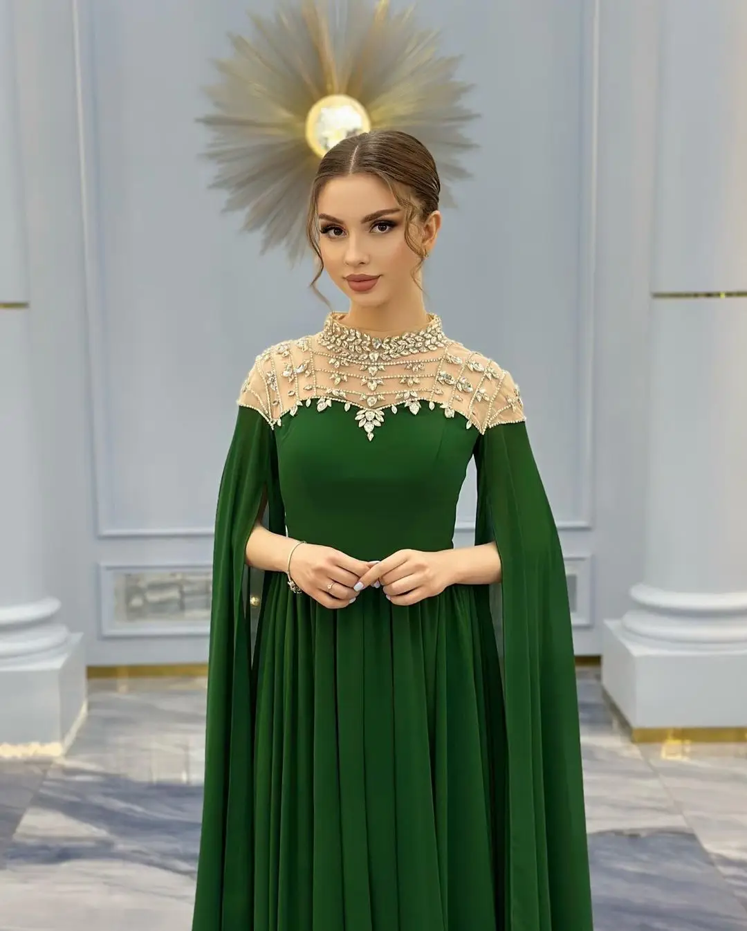 Luxury Evening Dresses Pleat Beading Prom Dresses A line Off The Shoulder Floor Length Saudi Arabia Women's Party Gowns Vestidos