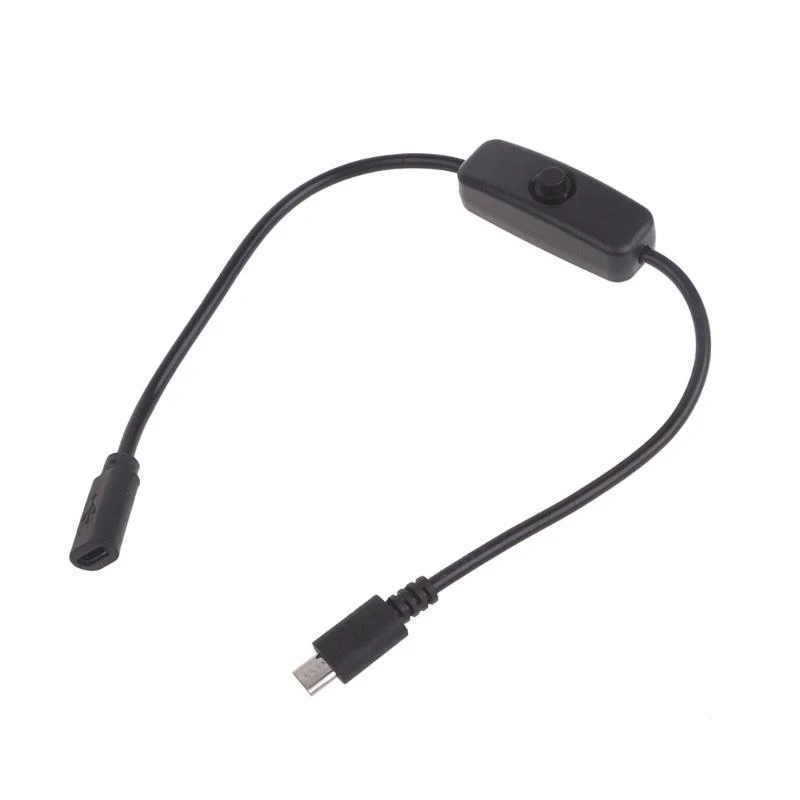 Câble Micro USB R53C, Micro USB Femelle à Male Câble d'extension avec interrupteur bouton 501