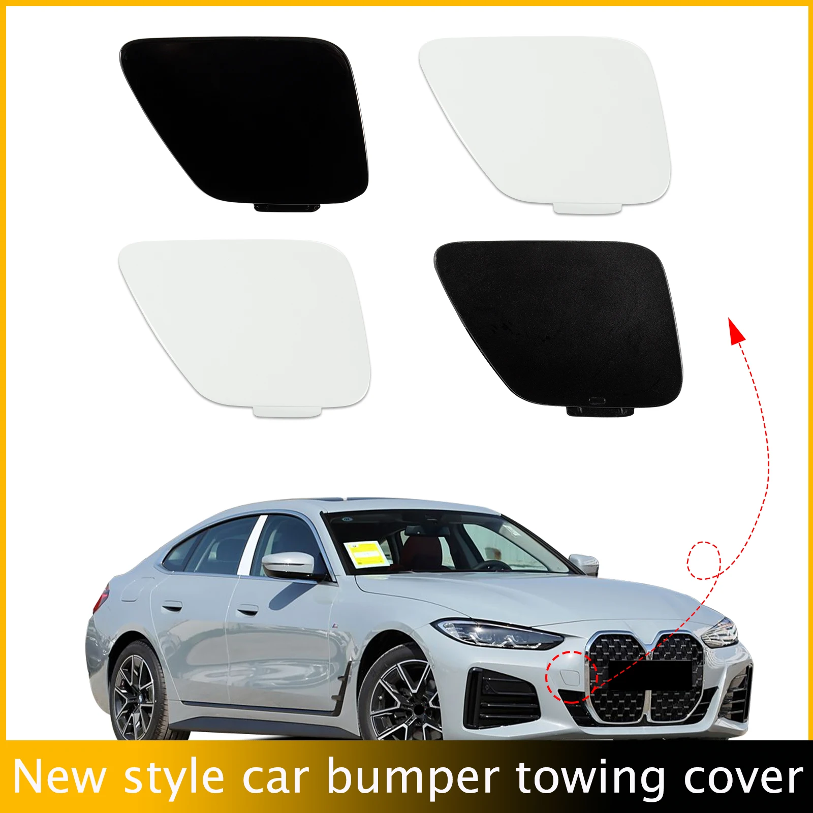 

Front Bumper Tow Hook Cover Cap Towing Eye For BMW G22 G26 I4 4 series 2021 2022 2023 51115A0F324
