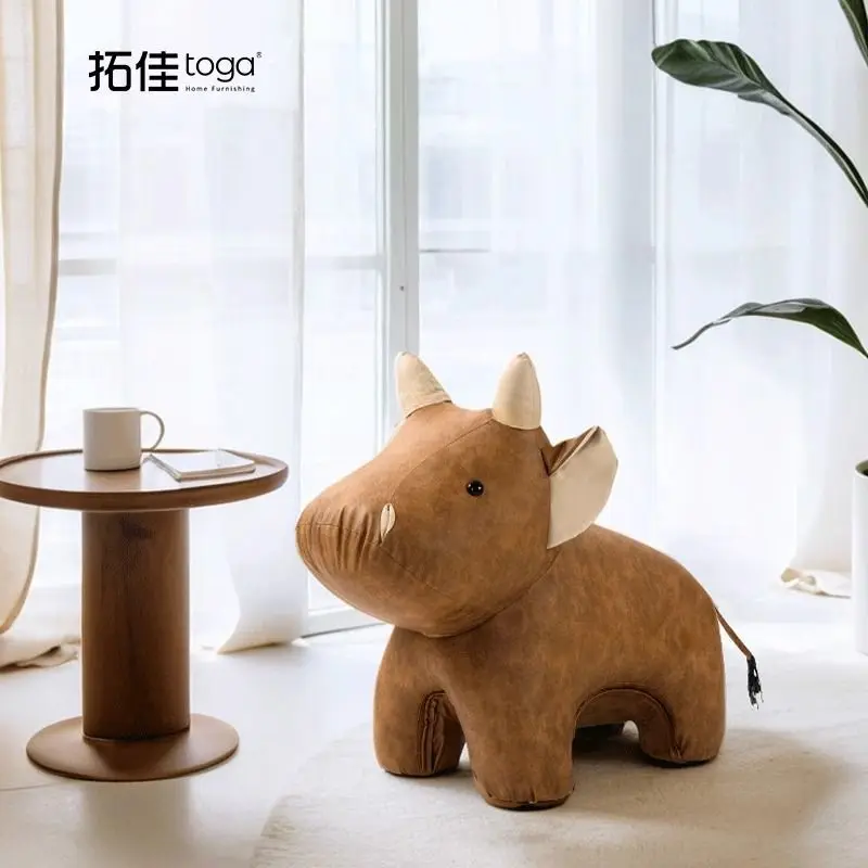 Calf Shape Animal Shoe Changing Stool Living Room Decoration Creative Stool Cute Children's Cow Cartoon Chair Furniture