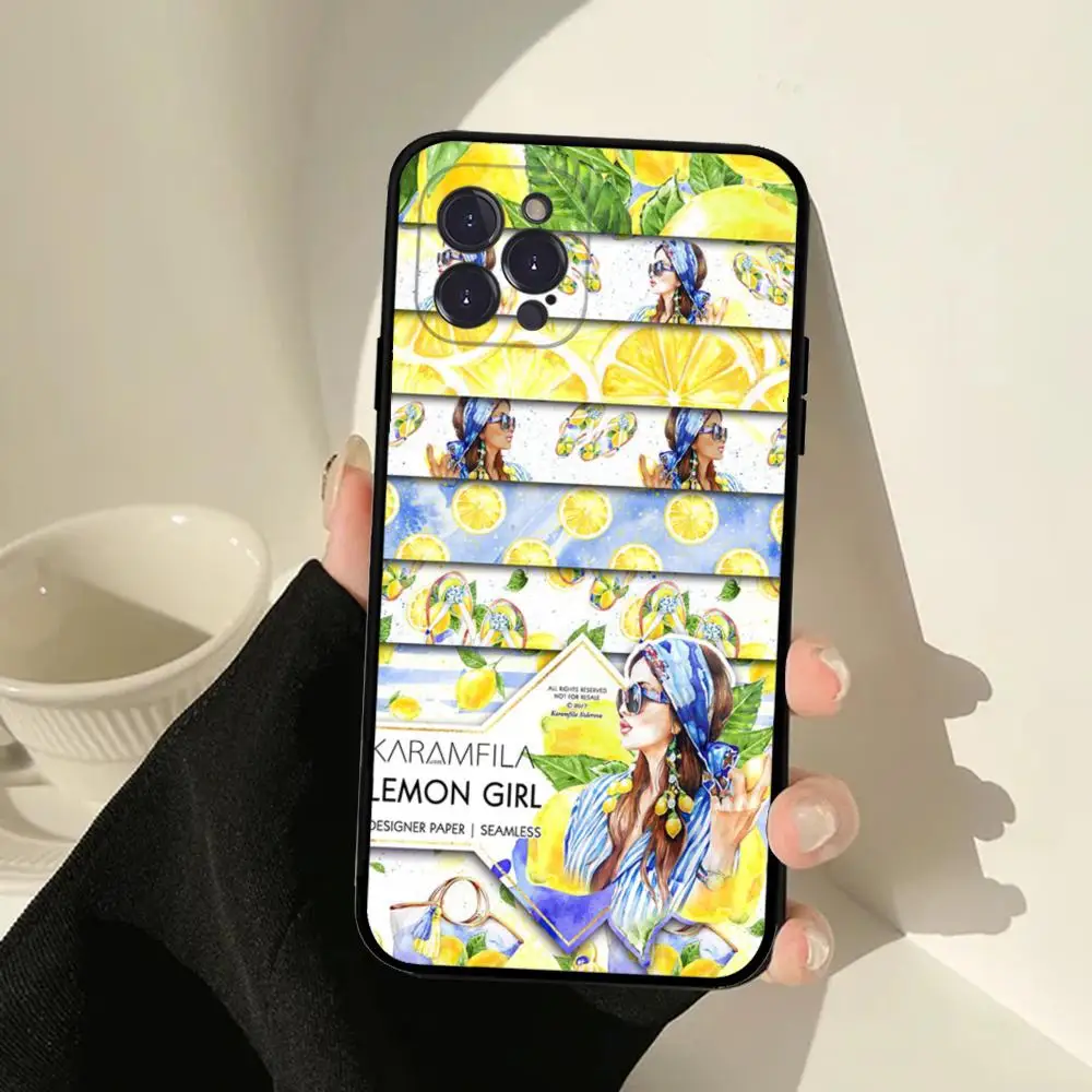 Mediterranean Lemon Phone Case For IPhone 15 14 13 12 Mini 11 Pro XS Max X XR SE 6 7 8 Plus Soft Silicone Cover