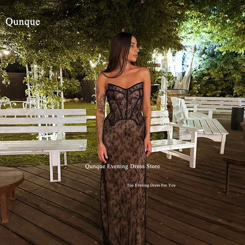 

Qunque Sexy Off Shoulder Evening Dresses Lace Sweetheart Mermaid Floor Length Ruched Prom Gowns Formal Party Dress Customized
