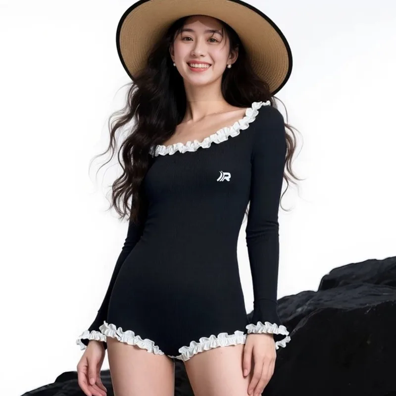 

High Beauty Swimsuit for Women One-piece Conservative Slim Fit Covering The Belly and Showing Off Thinness Swimsuit for Summer