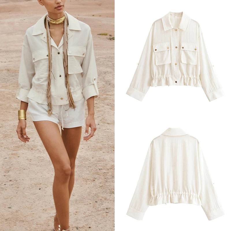 

Faionable ort Sve irt Women's Ensemble 2025 Summer New Arrival Hunting Sle irt Polyester Fiber Long Collar Buttoned