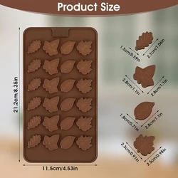 3D Fall Leaf Silicone Mold For Thanksgiving Maple Leaves Shape Candy Cake Decoration Cupcake Candle Topper Harvest Chocolate