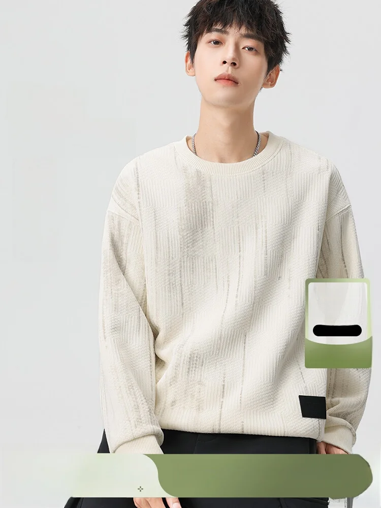 

Faionable round Ne Sweatirt Loose Men's Jaet Spring New Sle Printed Streetwear Casual Comfortable Long Sve Top