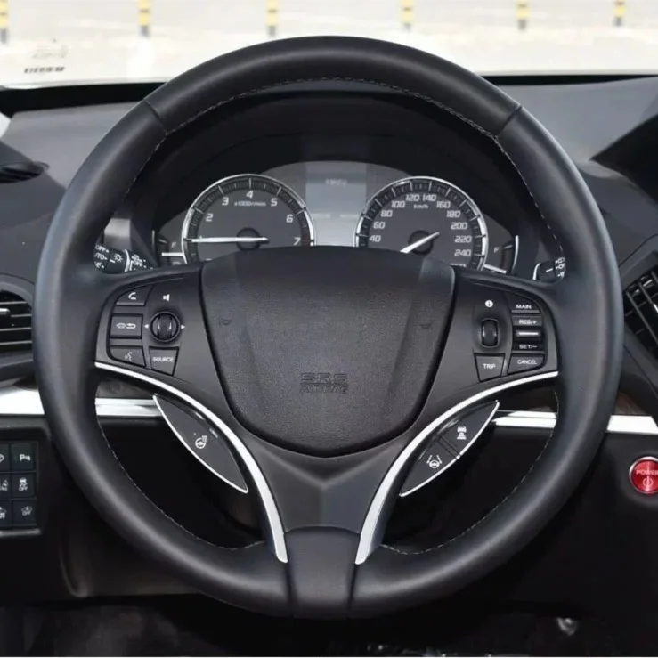 Hand‑Sewn Non‑Perforated Genuine Leather Steering Wheel Cover, Specially Fit for 2013‑2015 Acura ILX RDX TL ZDX