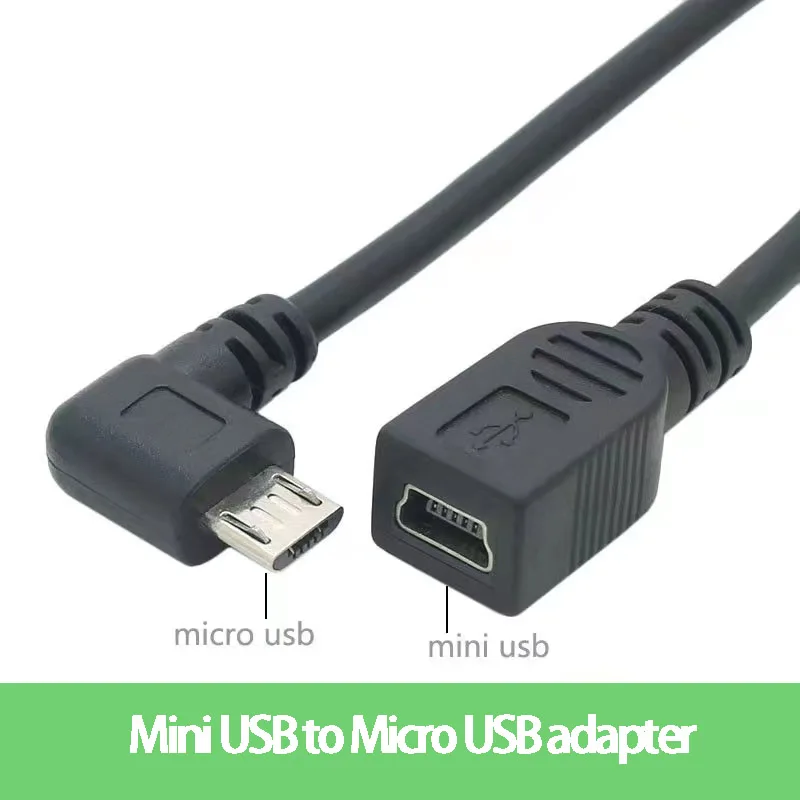 

Micro Public To Mini USB Female Adapter, T-bend For Android, Power Dash Cam Adapter