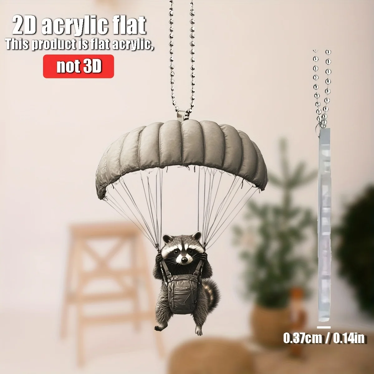 2D Flugzeug-Fallschirm-Känguru-Anhänger für Auto-Dekoration, Lustige Dekoration, Heim-Deko, Rucksack-Zubehör, Schlüsselanhänger – Detail 9