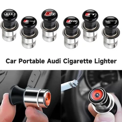 아우디 Sline A1 A2 A3 A4 A5 A6 A7 TT RS Sline Quattro 용 12V 금속 자동차 방풍 휴대용 Flameless 담배 라이터 액세서리