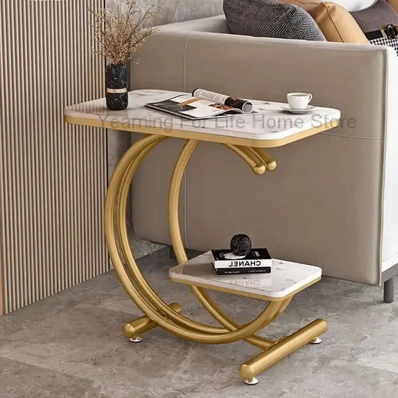 

Metal Kitchen Coffee Table Modern Luxury Industrial Minimalist Unique Side Table Computer Mesa Auxiliar Entrance Hall Furniture