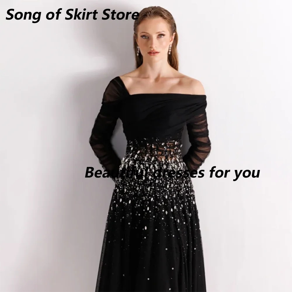 Elegantes langes Abendkleid mit Kristallen für Damen, schulterfrei, A-Linie, Abschlussball, formelle Hochzeitsgäste, besondere Anlässe, Gala, individuell gestaltet