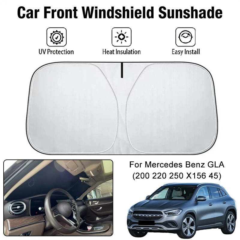 

Foldable Car Windshield Sun Shade UV Block Heat Insulation For Benz GLA 200 220 250 X156 45 Interior Protection Accessories