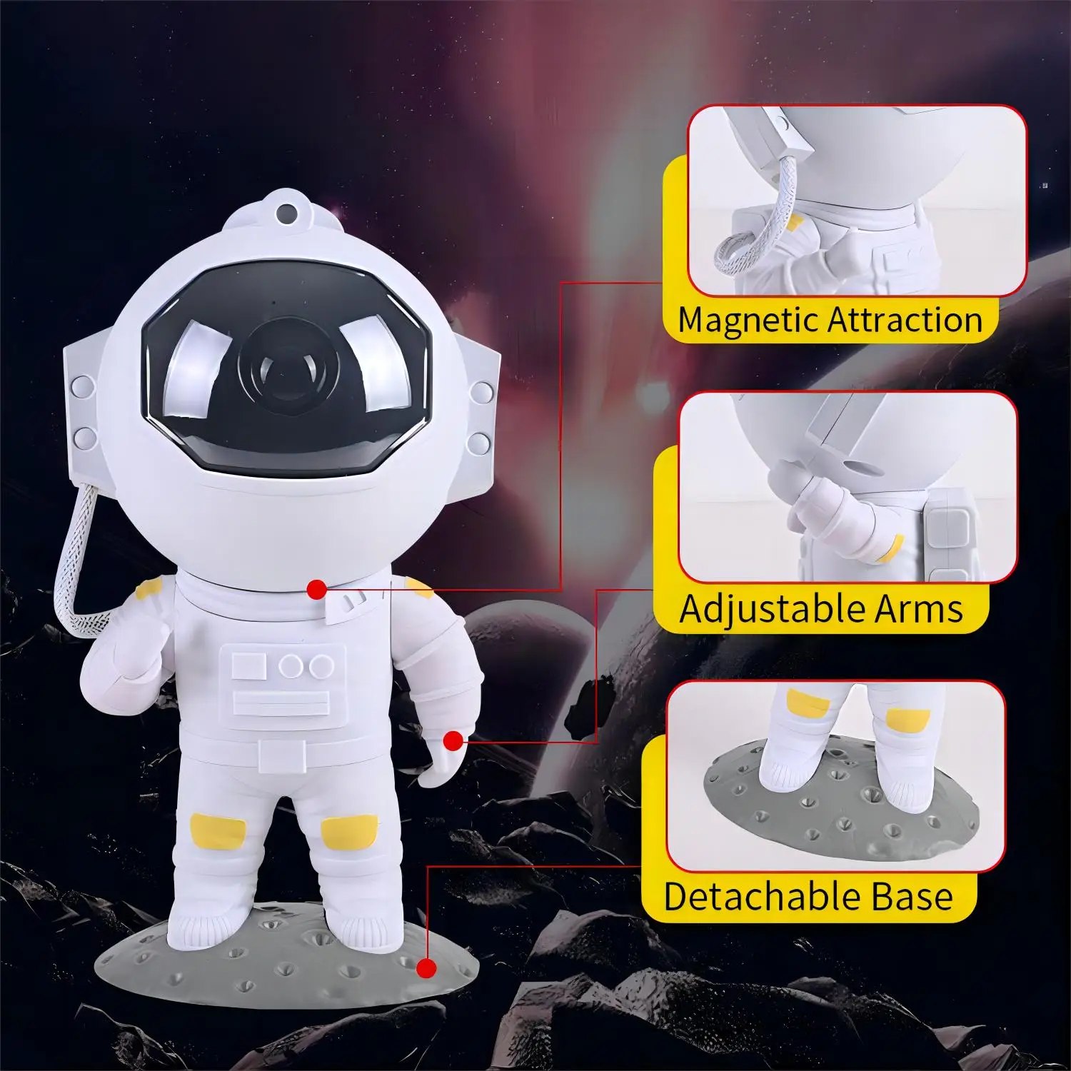 AstronsomStar-Projecteur Spatial LED avec Télécommande, Veilleuse Étoilée, Galaxie, Minuterie Nébuleuse, Cadeau pour Enfants, Décor de Chambre