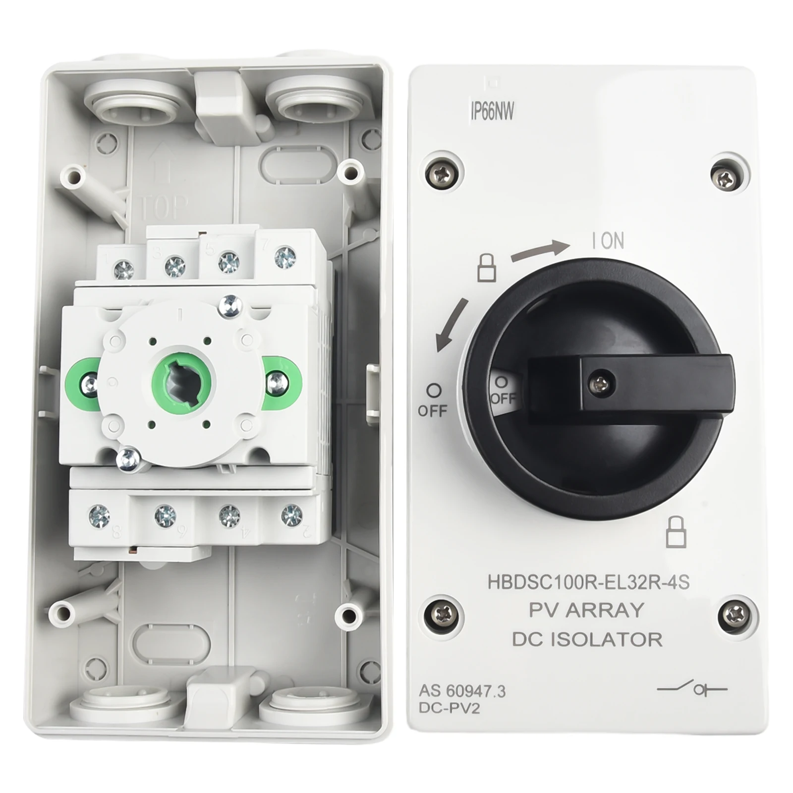 

50 60HZ Isolation Switch Isolation Switch For Photovoltaic Systems From 300V To 1000V Gray IP66 Plastic 32A 1000V