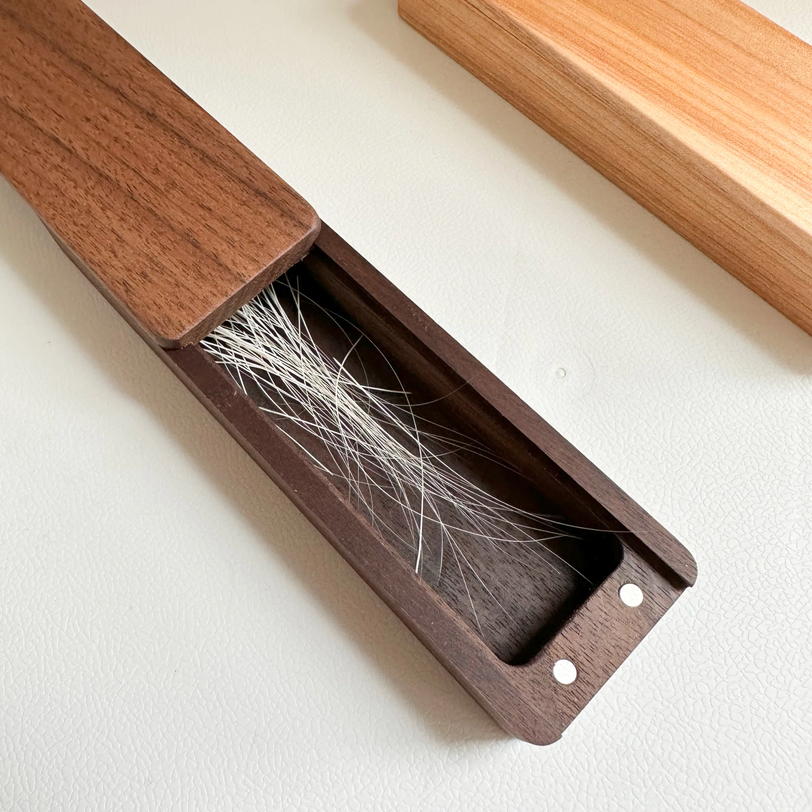 صندوق تخزين، مجموعة شعيرات القطط، صندوق خشبي، صندوق تذكار لشعر الكلاب الأليفة