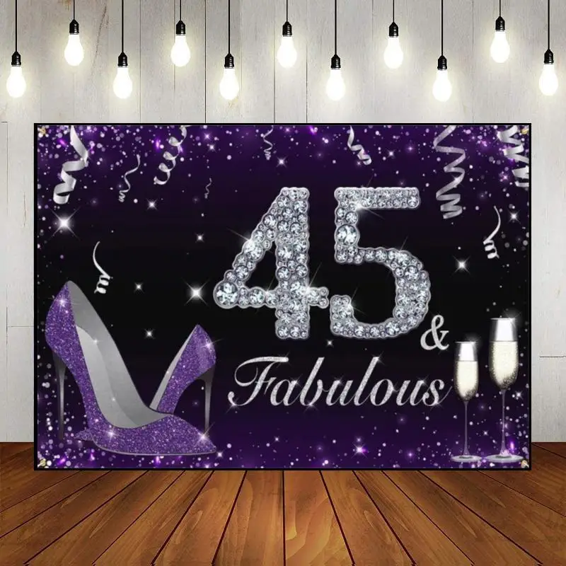 Happy 42th43th44th45th50th Birthday Custom Backdrop Background Waterproof Green Screen Princess Photography Banner Photo Artisti