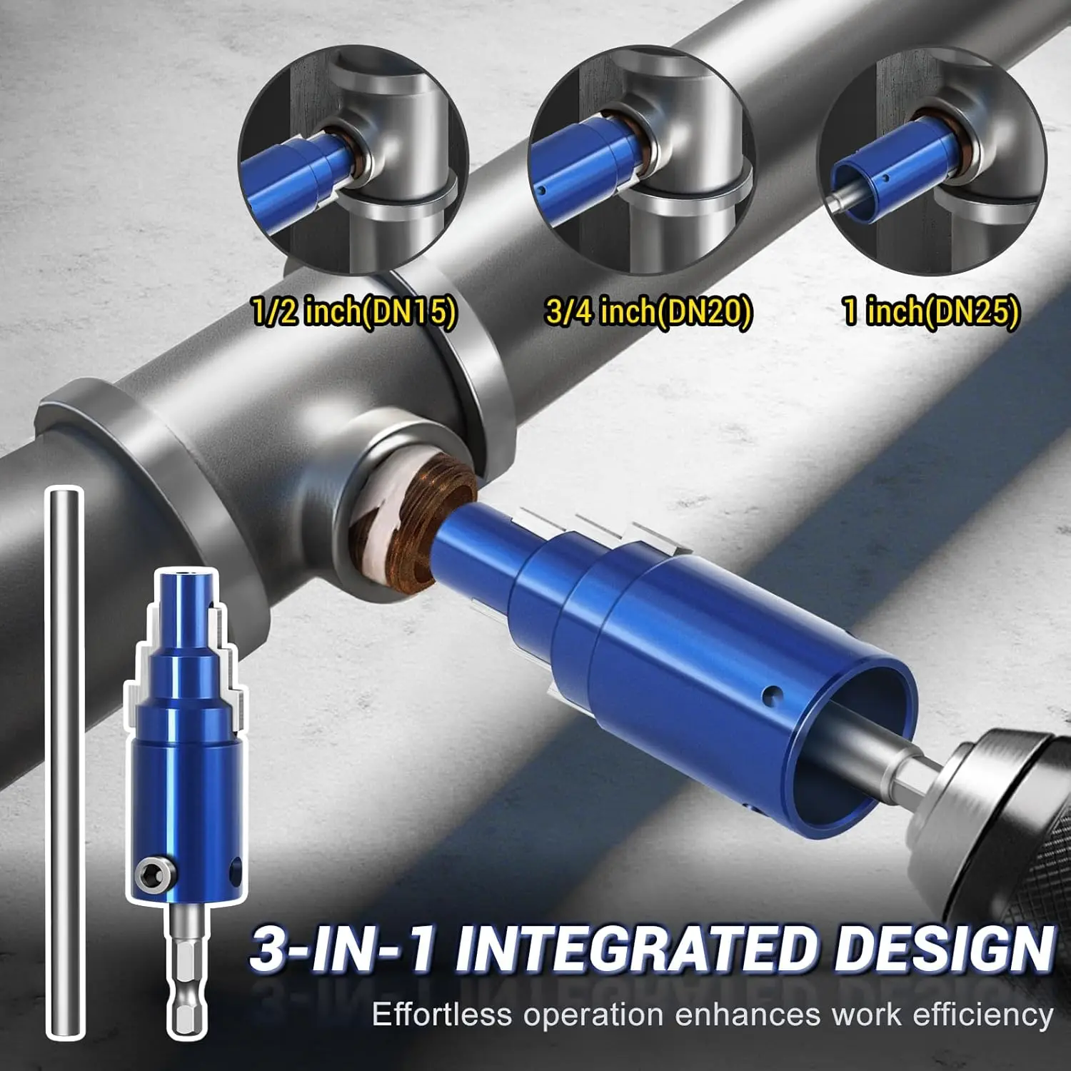 

Broken Pipe Extractor Tool for 1/2 3/4 1 Inch DN15/20/25 Angle Valves Removes Rusted Damaged Faucet Bolts Drill or Manual Use