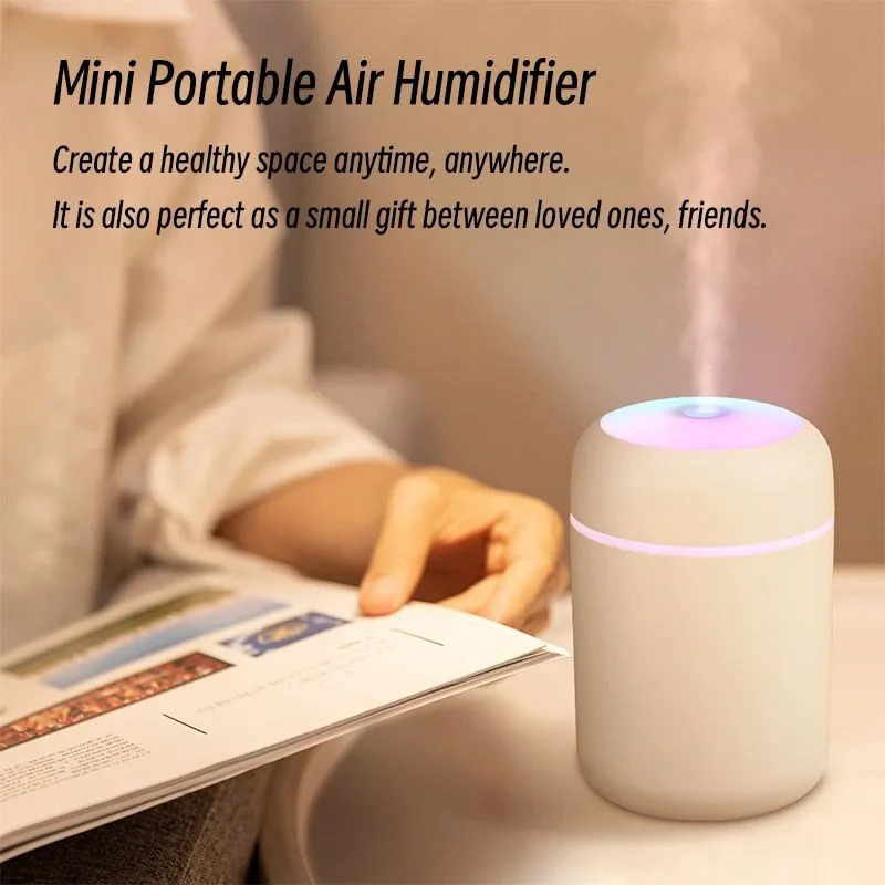 Mini LED Light Cool Mist Fogger Humidificador USB Rechargeable Air Aroma Essential Oil Diffuser Car Humidifiers