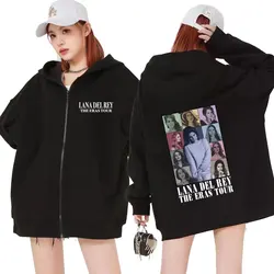 Hip Hop Singer Lana Del Rey The Eras Tour Zipper Hoodies Men Women's Harajuku Oversized Zip Up Pullovers Sweatshirts Streetwear