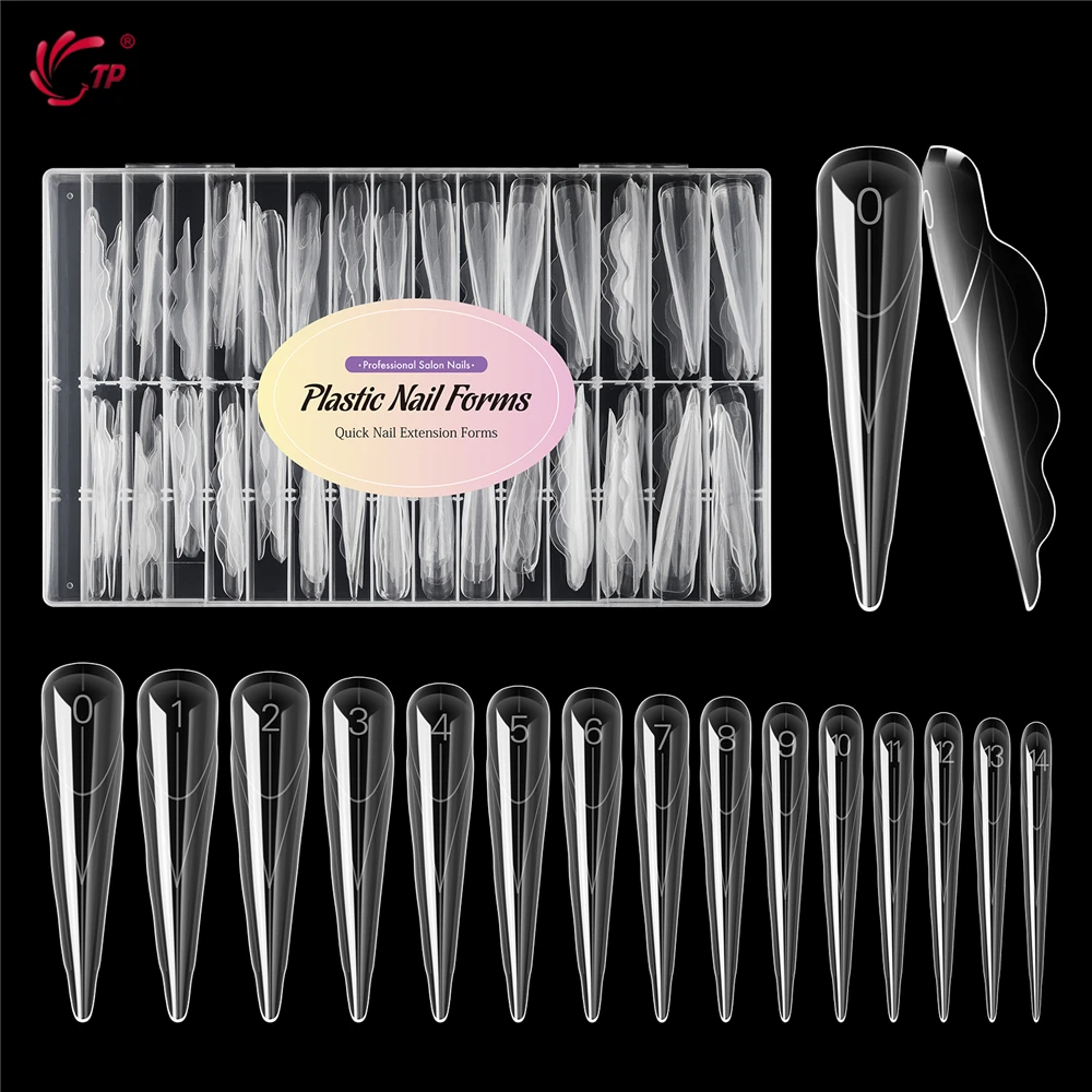 TP New 150pcs/box Nail Dual Forms Butterfly Acrylic Poly Nail Gel Mold Full Cover Nail Extension System Top Forms Manicure Tools