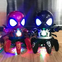 Marvel's Spider-man Dancing Robot Musical Light Electric Doll Toy Black Spiderman Action Figures Baby Children Funny Toy Gifts