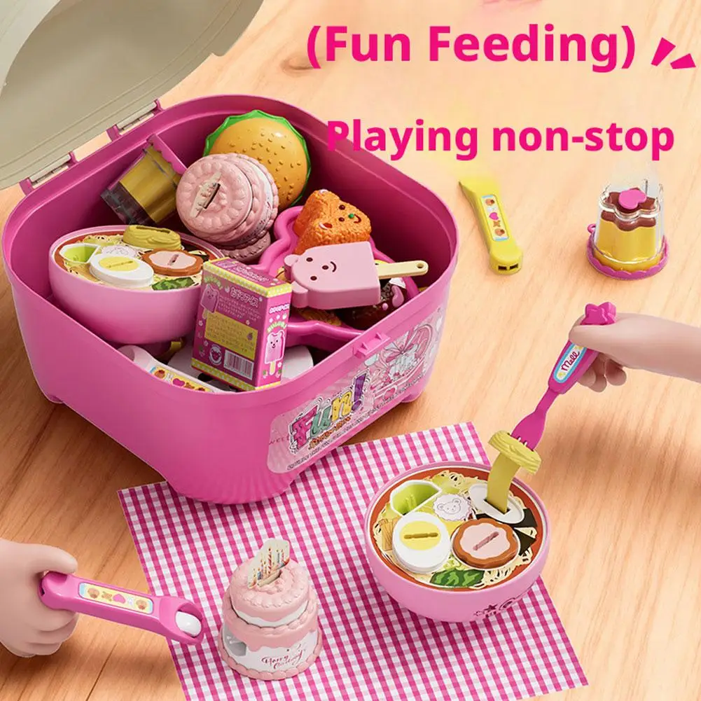 Little Bear Shape Pudding Feeding Set Pretend Play Early Education Lunch Box Pudding Toy Simulation Model Play House Toys Gifts
