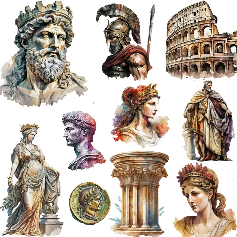 12Pcs/Pack Vintage Ancient Rome Sticker DIY Craft Scrapbooking Album Junk Journal Decorative Stickers