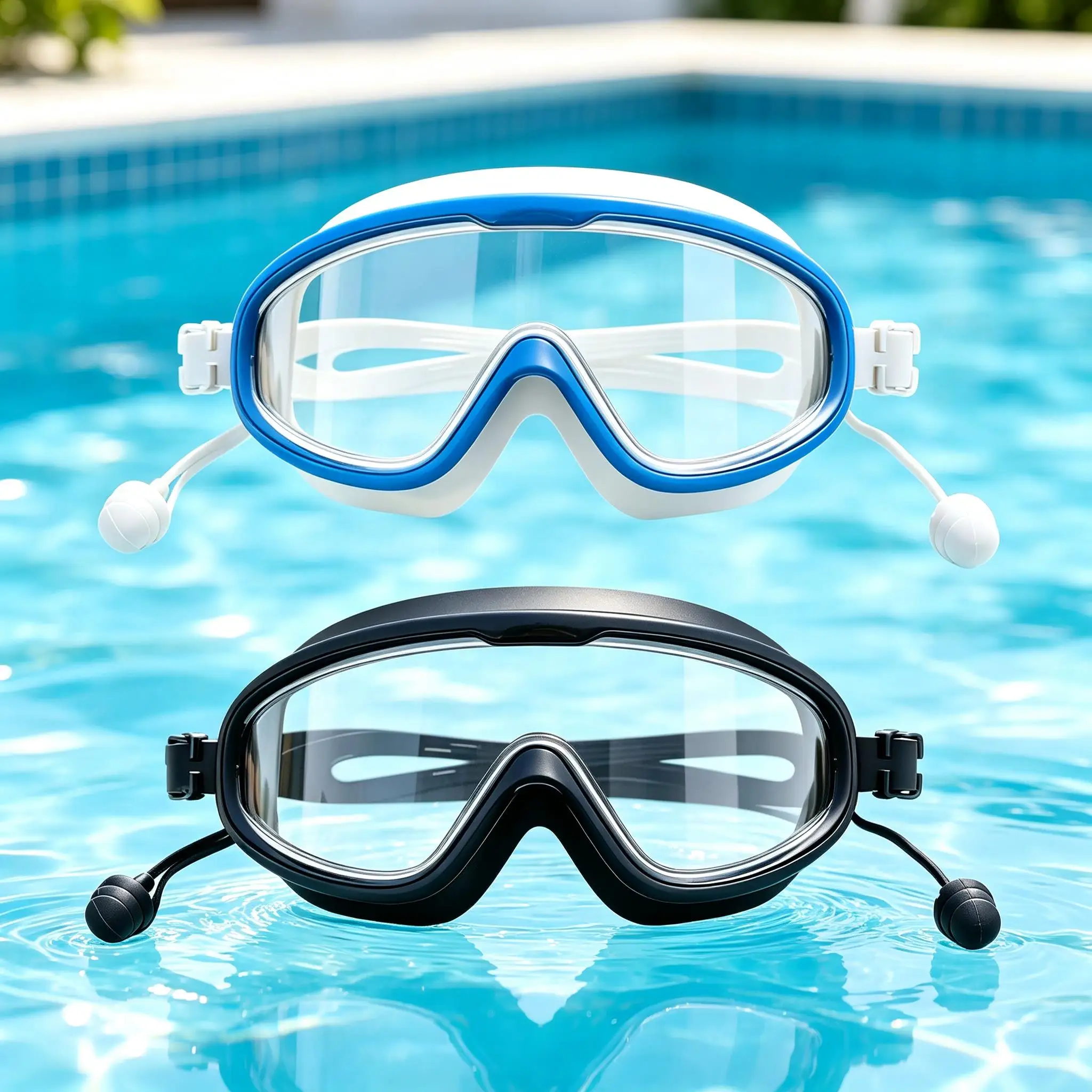 Adults & Kids Wide View Swim Goggles High‑Elastic Strap Leak‑Resistant for Training Competition Seaside Camping
