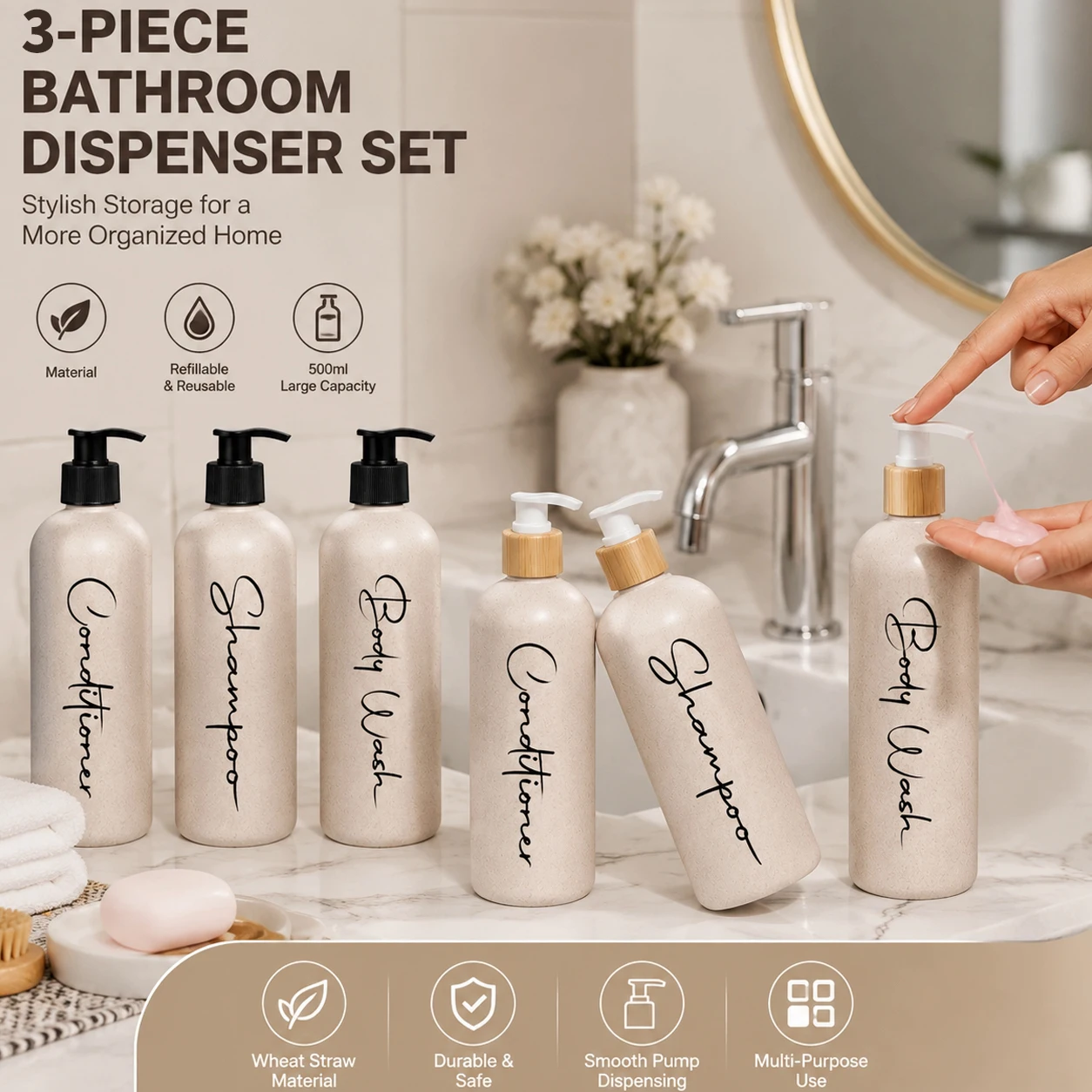 Bathroom Accessory Set, 3PCS R - Tiny Home Bathroom Kit recension och pris
